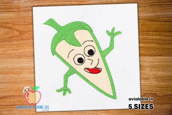 A Green Chilly with Smiling Face Design
