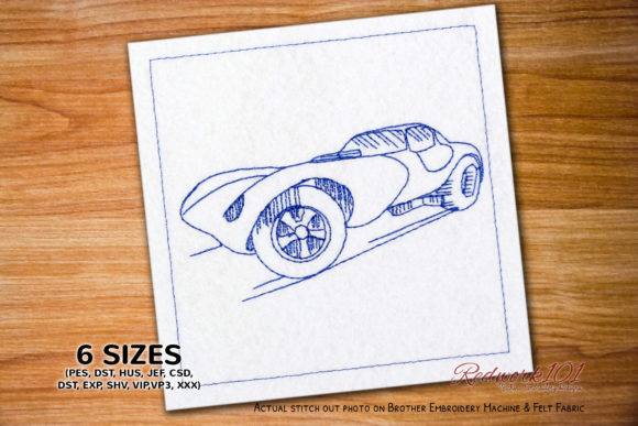 Cheetah Race Cars Redwork Design