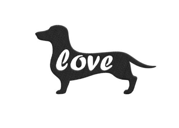 Dachshund Silhouette: A Seasonal Embroidery Staple