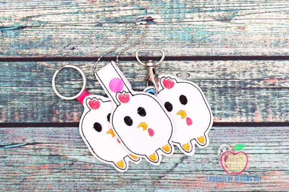 Funny Chicken ITH Snaptab Keyfob