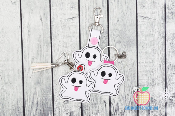 Halloween Ghost ITH Keyfob Design