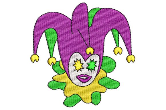 Mardi Gras Jester Embroidery Design
