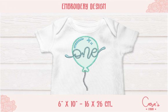 One Year Balloon Applique