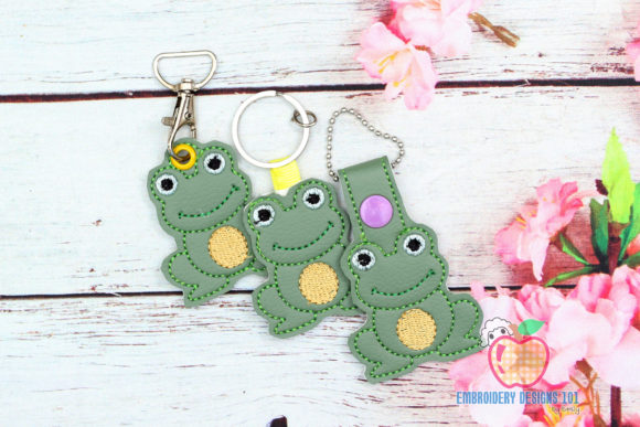 Sitting Cartoon Toad in the Hoop Keyfob